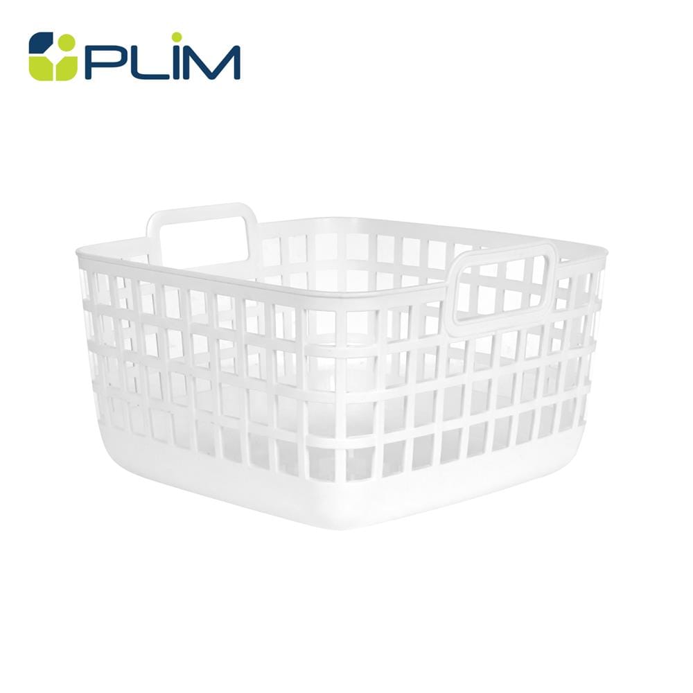 ตะกร้าเหลี่ยมหูหิ้ว PLIM DAISY SIZE XS สีขาว