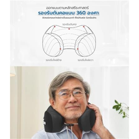 หมอนนวดคอไฟฟ้า FULICO COOL TECH สีดำ_2