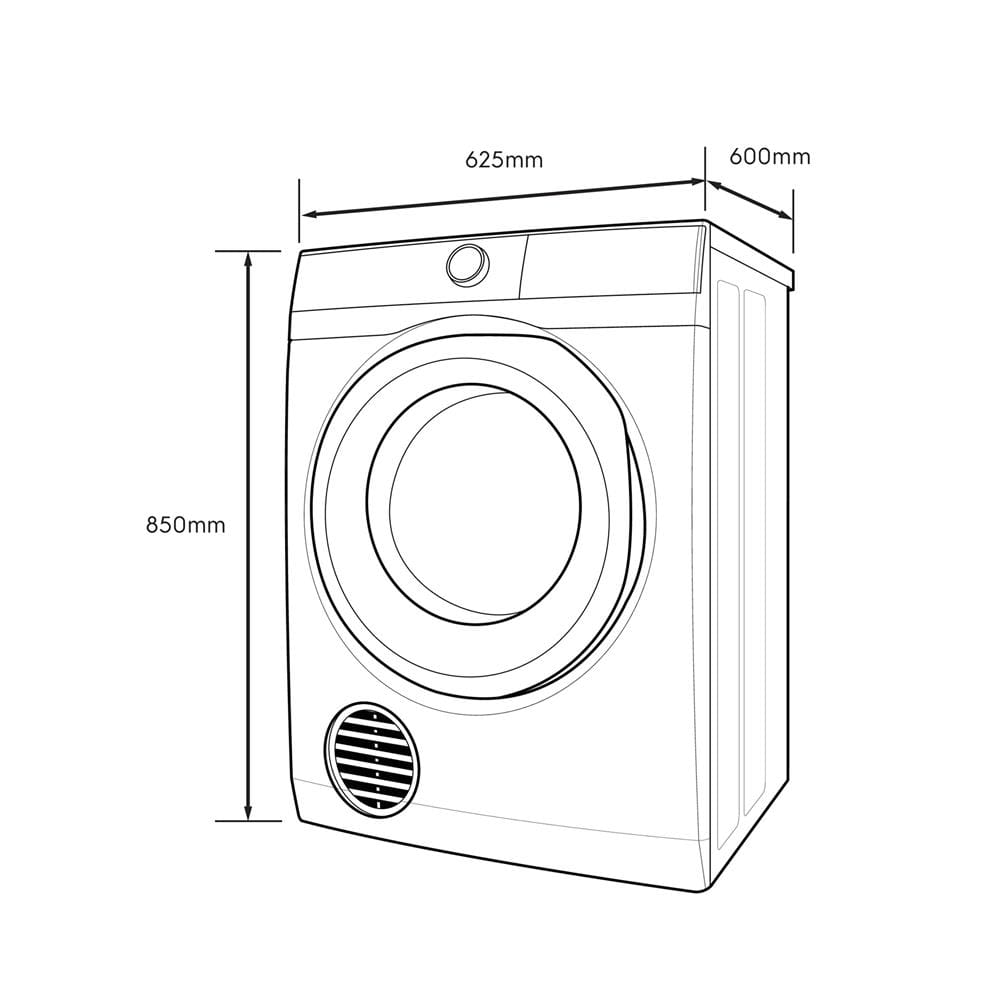 เครื่องอบผ้าฝาหน้าพร้อมขาตั้ง ELECTROLUX EDS904H3WC 9 กก. VENTING สีขาว