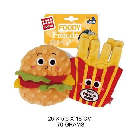 ของเล่นสุนัข GIGWI FOODY FRIENDZ HAMBERGUR สีเหลือง_2