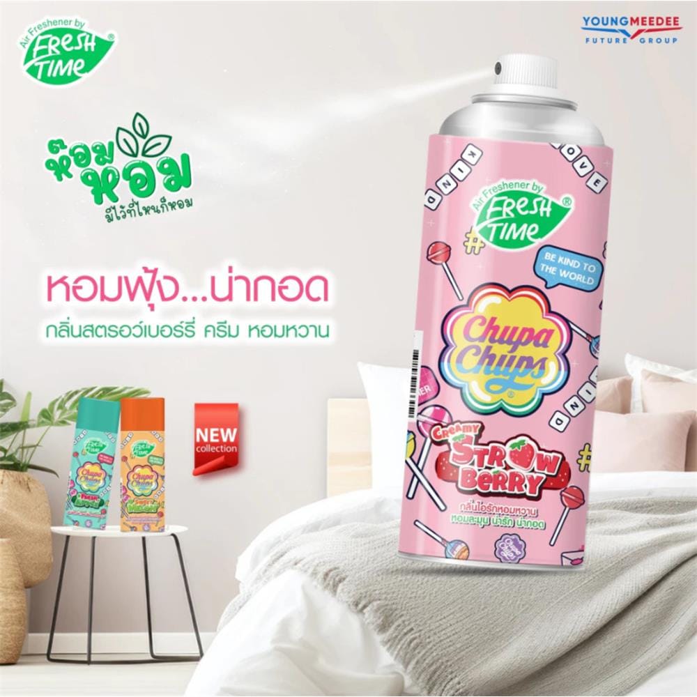 สเปรย์ปรับอากาศ FRESH TIME 450 มล. CREAMY STRAWBERRY