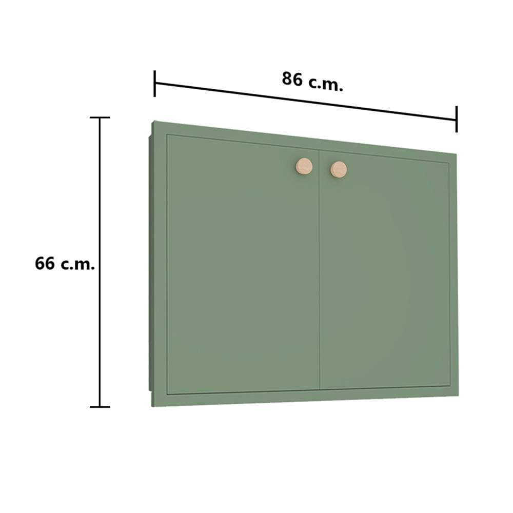 หน้าบานคู่ MJ DOT 86x66 ซม. สี MATCHA
