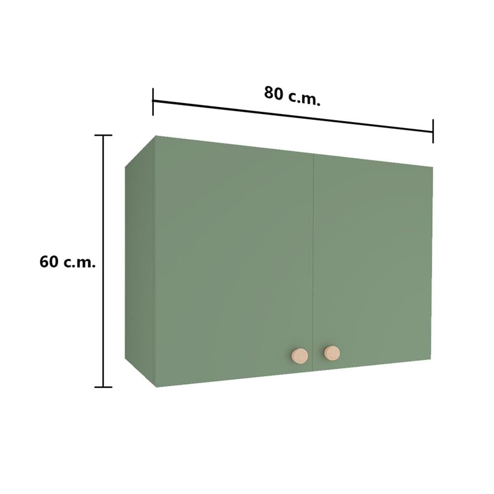 ตู้แขวนคู่ MJ DOT 80x60 ซม. สี MATCHA