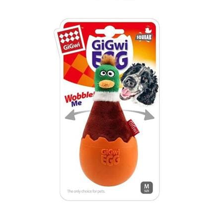 ของเล่นสุนัข GIGWI EGG WOBBLE DUCK สีน้ำตาล_0