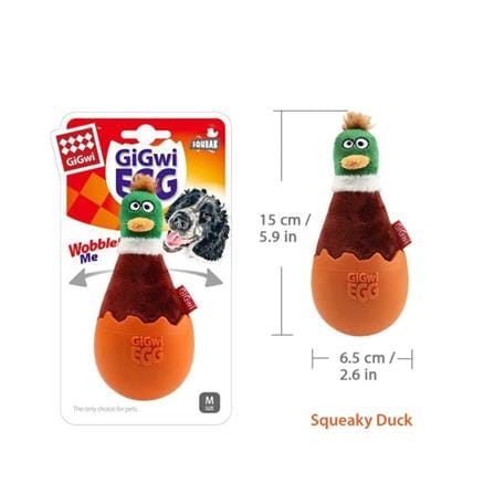 ของเล่นสุนัข GIGWI EGG WOBBLE DUCK สีน้ำตาล_5