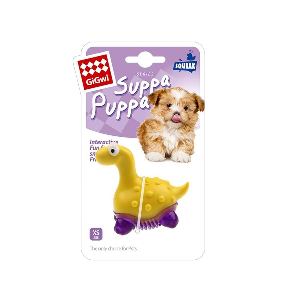 ของเล่นสุนัข GIGWI SUPPA PUPPA DINO XS สีเหลือง