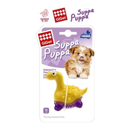 ของเล่นสุนัข GIGWI SUPPA PUPPA DINO XS สีเหลือง_1
