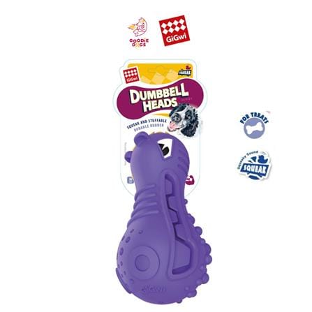 ของเล่นสุนัข GIGWI DUMBBELL HEADS HIPPO สีม่วง_1