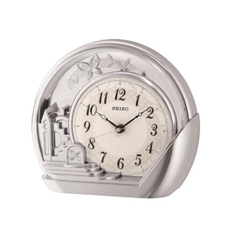 นาฬิกาตั้งโต๊ะ SEIKO CLOCKS QXN232S 7.2X8.3 นิ้ว สีเงิน_0