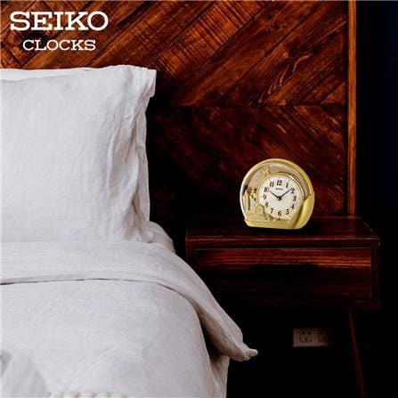 นาฬิกาตั้งโต๊ะ SEIKO CLOCKS QXN232G 7.2X8.3 นิ้ว สีทอง_2
