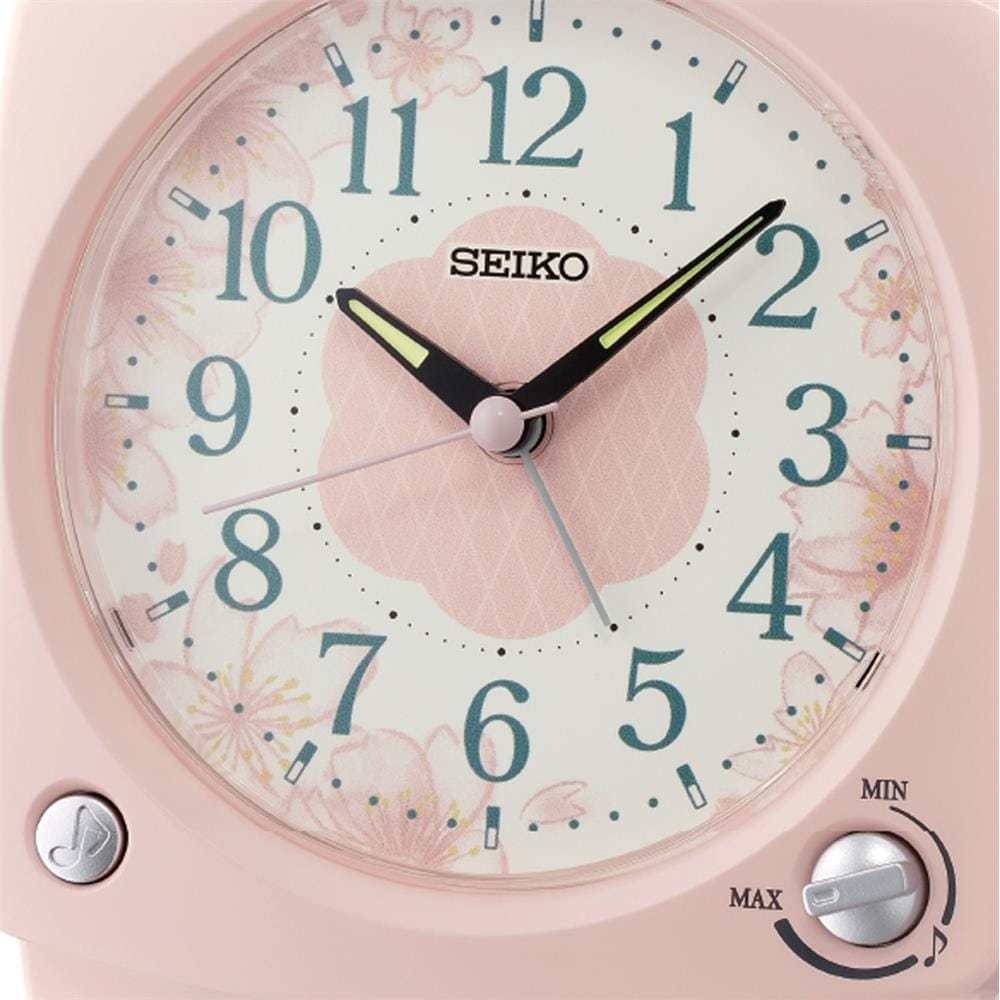 นาฬิกาปลุก SEIKO CLOCKS QHP012P 5.11X4.72 นิ้ว สีชมพู
