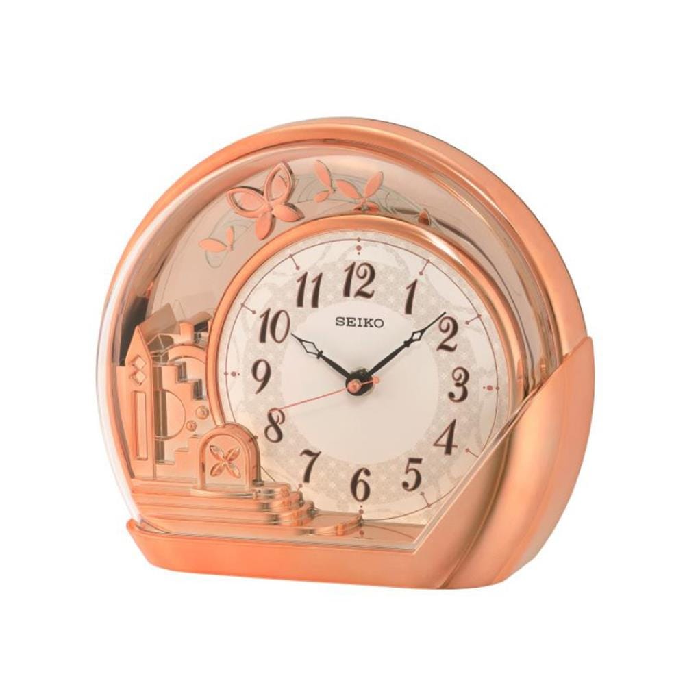 นาฬิกาตั้งโต๊ะ SEIKO CLOCKS QXN232P 7.2X8.3 นิ้ว สีโรสโกลด์