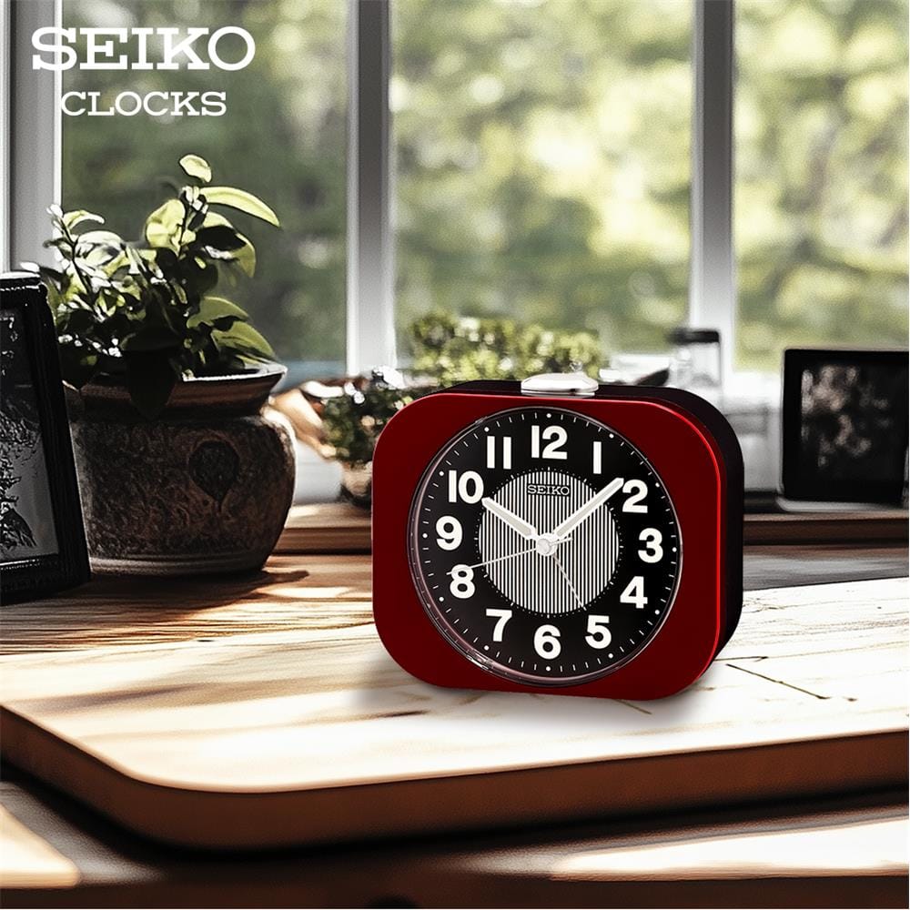 นาฬิกาปลุก SEIKO CLOCKS QHE206R 3.89X5.2 นิ้ว สีแดง
