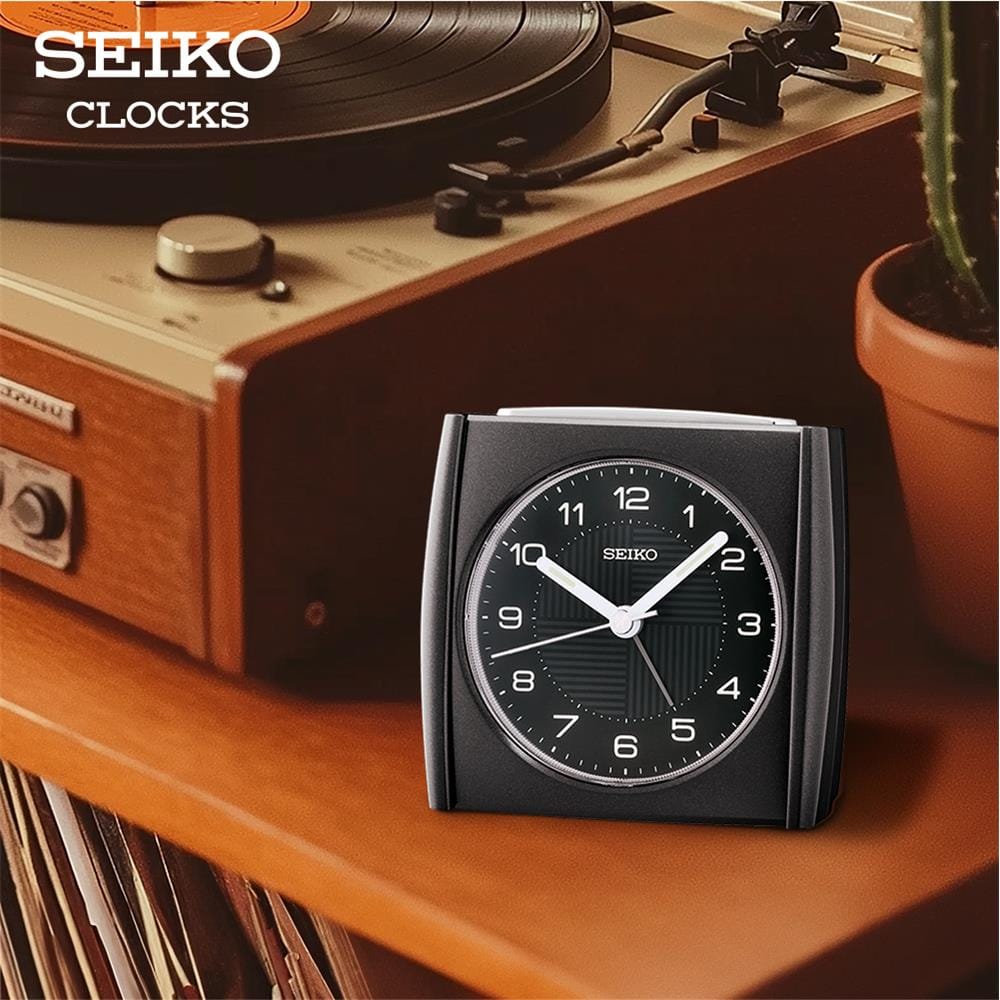 นาฬิกาปลุก SEIKO CLOCKS QHE205J 3.3X3.5 นิ้ว สีดำ