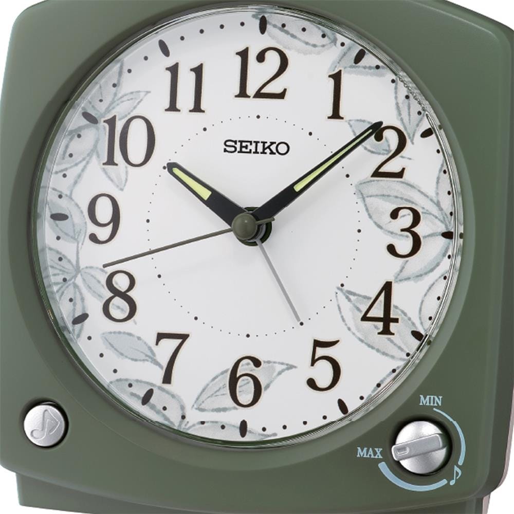 นาฬิกาปลุก SEIKO CLOCKS QHP012M 5.11X4.72 นิ้ว สีเขียว
