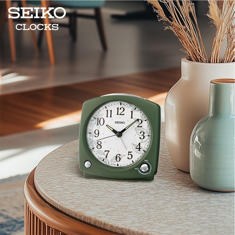 นาฬิกาปลุก SEIKO CLOCKS QHP012M 5.11X4.72 นิ้ว สีเขียว