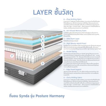 ที่นอนพ็อกเก็ตสปริง 6 ฟุต SYNDA รุ่น POSTURE HARMONY_6