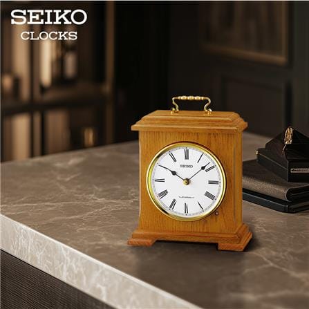 นาฬิกาตั้งโต๊ะ SEIKO CLOCKS QXW252B 9.7X7.6 นิ้ว สีน้ำตาลอ่อน_5