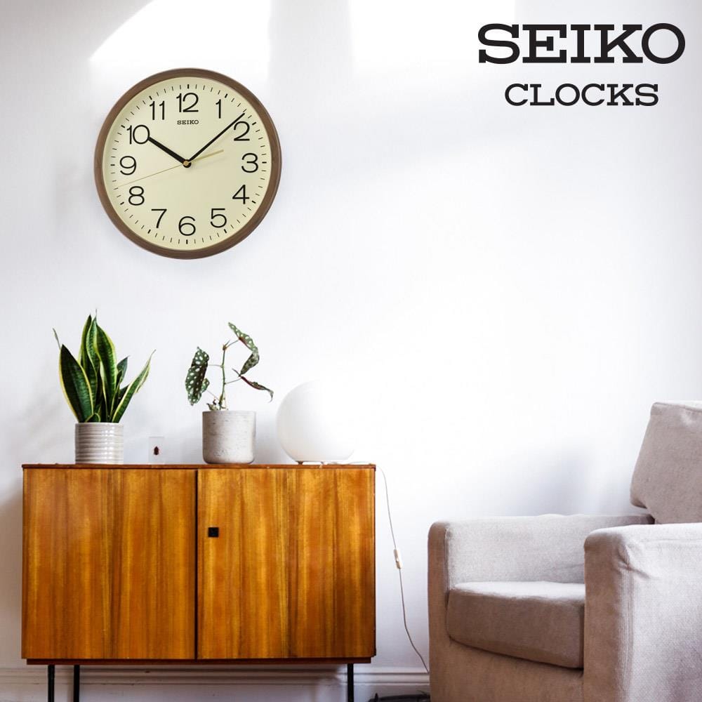 นาฬิกาแขวน SEIKO CLOCKS QXA808B 12.2 นิ้ว สีน้ำตาล