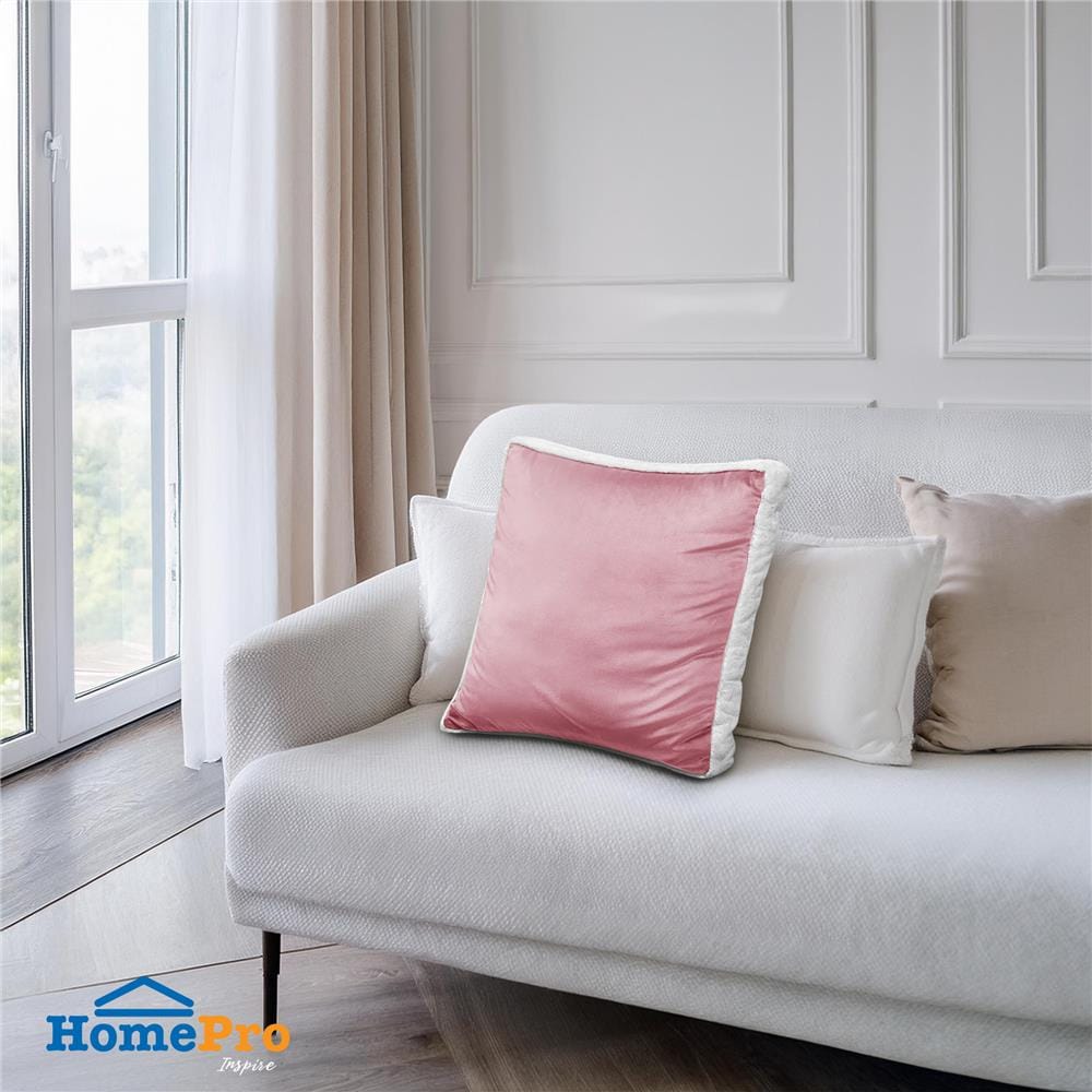 หมอนอิง HOME LIVING STYLE BOXY 18X18 นิ้ว สีชมพู
