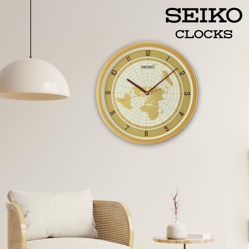 นาฬิกาแขวน SEIKO CLOCKS QXA814G 14.2 นิ้ว สีทอง