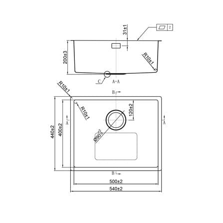 ซิงค์ฝัง 1 หลุม TEKA BX R10 50.40 BW SV U 54 ซม._4