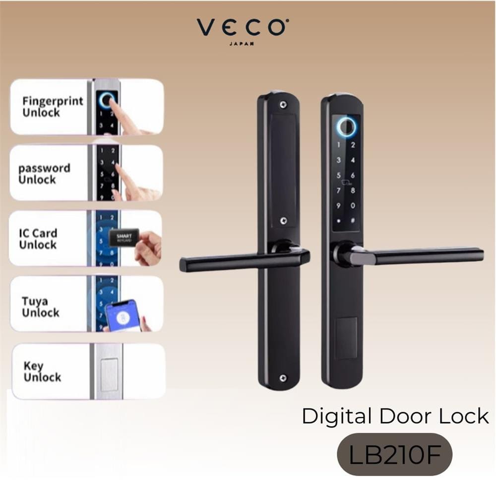 กลอนดิจิตอล VECO LB210F-SD สีดำ