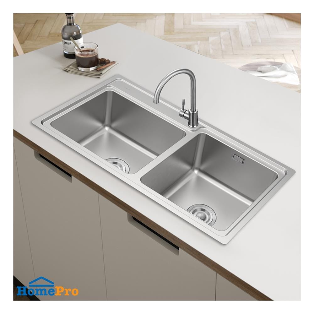 ซิงค์ฝัง 2 หลุม TEKA TT 86 2B สีเงิน