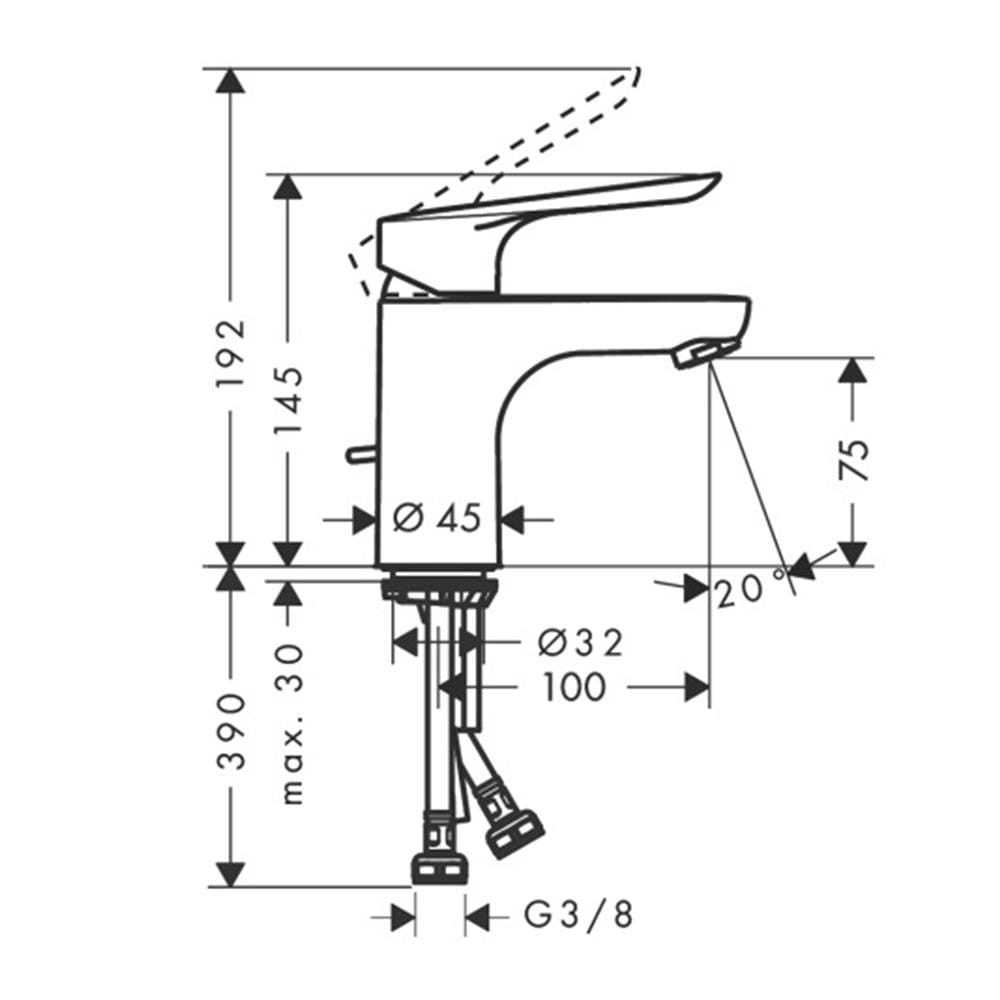 ก๊อกอ่างล้างหน้าผสม HANSGROHE HG71160000