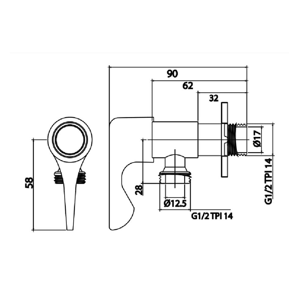 วาล์วฝักบัว 1 ทาง PREMA PM1069(SA)(HM)