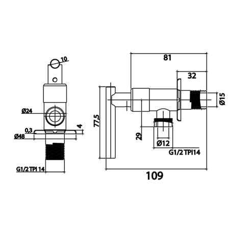 วาล์วฝักบัว 1 ทาง PREMA PM1066(SA)(HM)_1