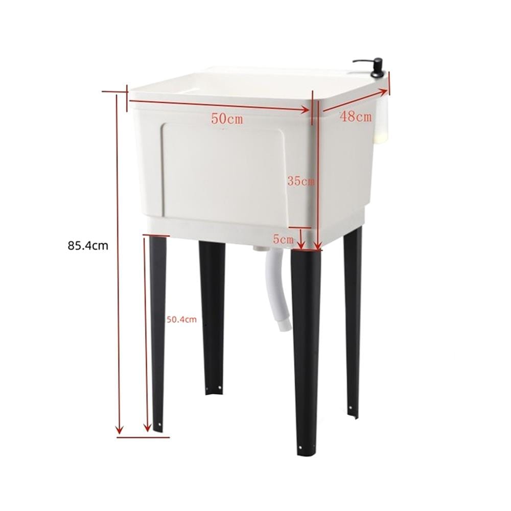 ซิงค์ขาตั้งพลาสติก 1 หลุม KUCINE INFO BB5048 สีขาว