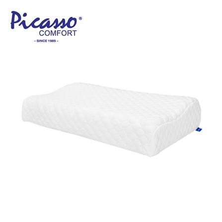 หมอนสุขภาพ เมมโมรี่โฟม PICASSO ICE SILK MASSAGE 14x24 นิ้ว สีขาว_0