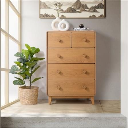 ตู้ลิ้นชัก 5 ลิ้นชัก SB FURNITURE HAGI 19218458 80 ซม. สีไม้อ่อน_2