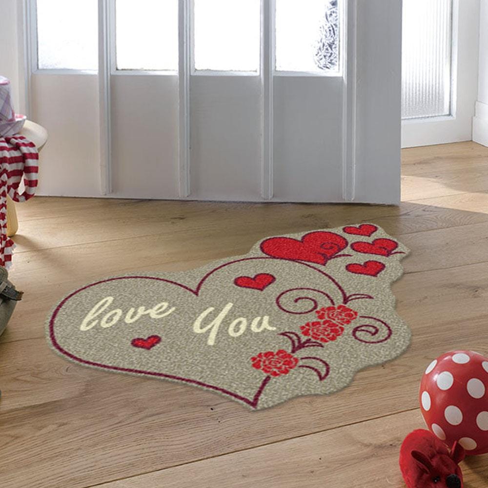 พรมเช็ดเท้าดักฝุ่น PRAW FOLK HEART-SH1 75X100 ซม. สีน้ำตาล
