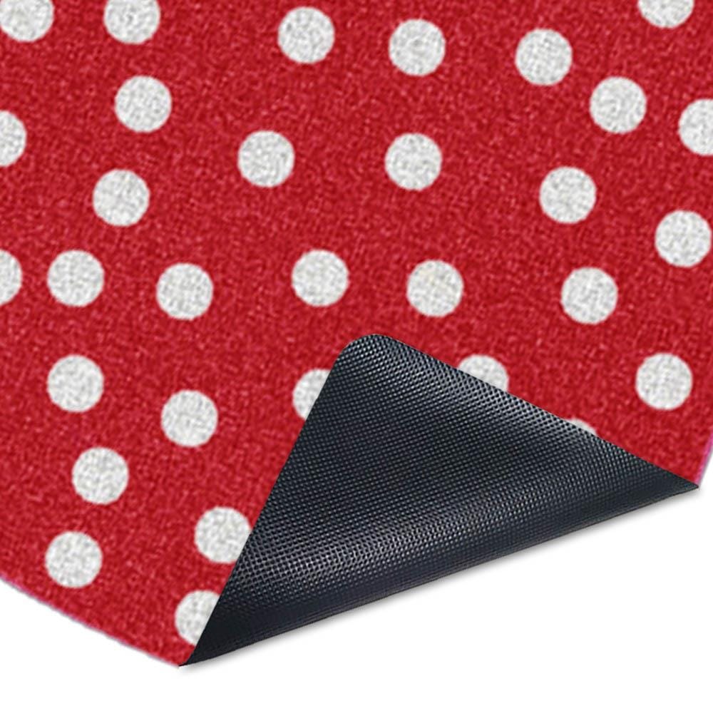 พรมเช็ดเท้าดักฝุ่น PRAW HEART-SH POLKA DOT RED 75X75 ซม. สีแดง