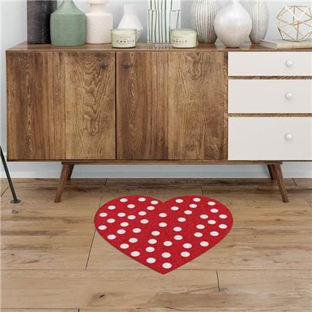 พรมเช็ดเท้าดักฝุ่น PRAW HEART-SH POLKA DOT RED 75X75 ซม. สีแดง_5