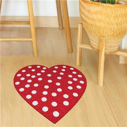 พรมเช็ดเท้าดักฝุ่น PRAW HEART-SH POLKA DOT RED 75X75 ซม. สีแดง_6