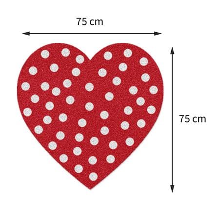 พรมเช็ดเท้าดักฝุ่น PRAW HEART-SH POLKA DOT RED 75X75 ซม. สีแดง_7