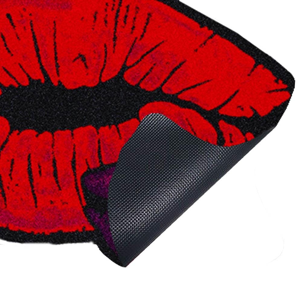 พรมเช็ดเท้าดักฝุ่น PRAW KISS ME 70X100 ซม. สีแดง