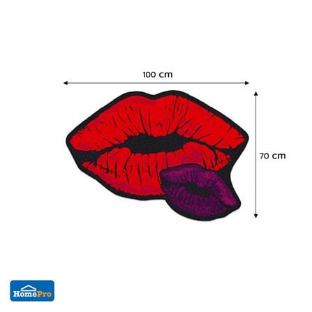 พรมเช็ดเท้าดักฝุ่น PRAW KISS ME 70X100 ซม. สีแดง_7