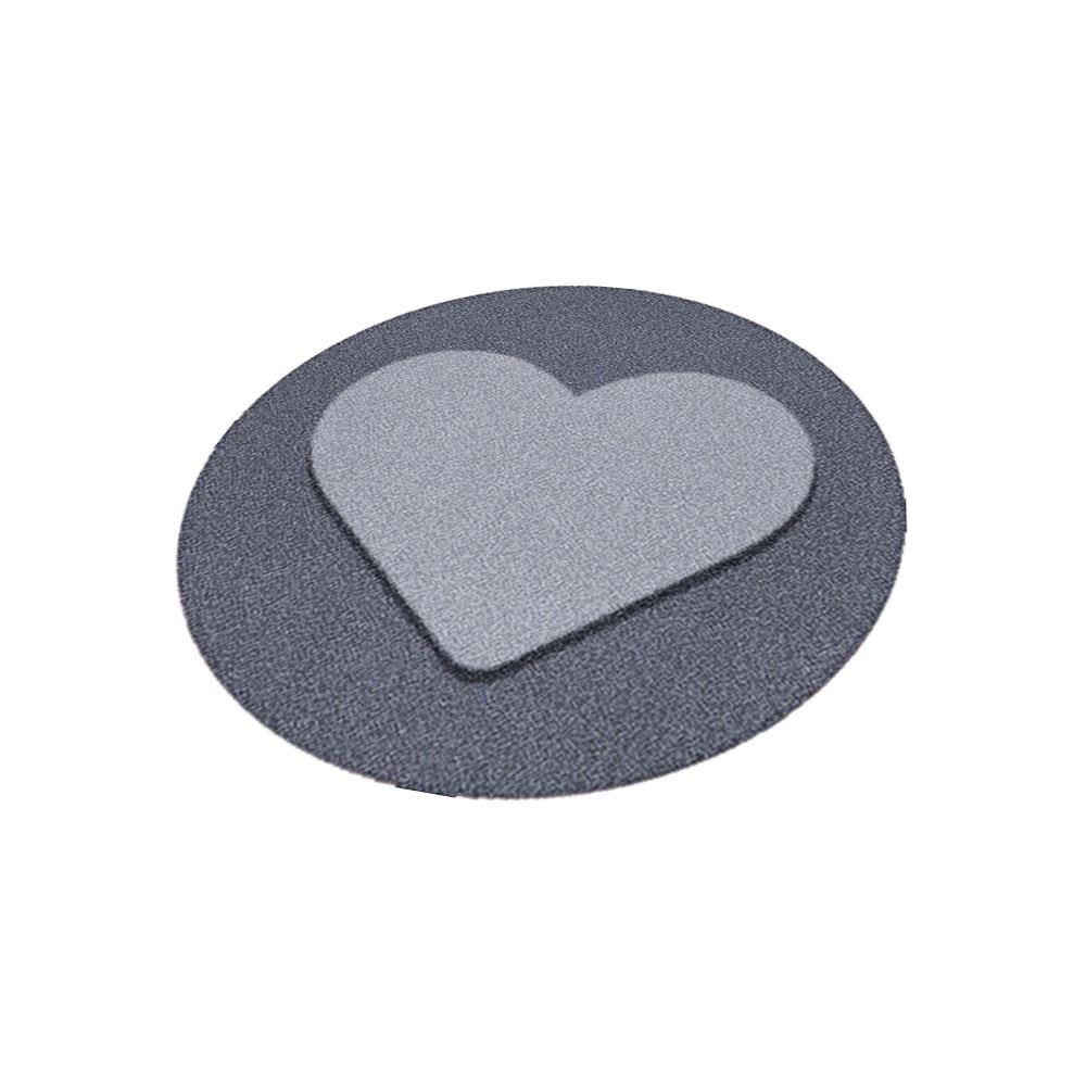 พรมเช็ดเท้าดักฝุ่น PRAW ROUND HEART GREY 75X75 ซม. สีเทา