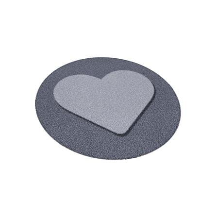 พรมเช็ดเท้าดักฝุ่น PRAW ROUND HEART GREY 75X75 ซม. สีเทา_2