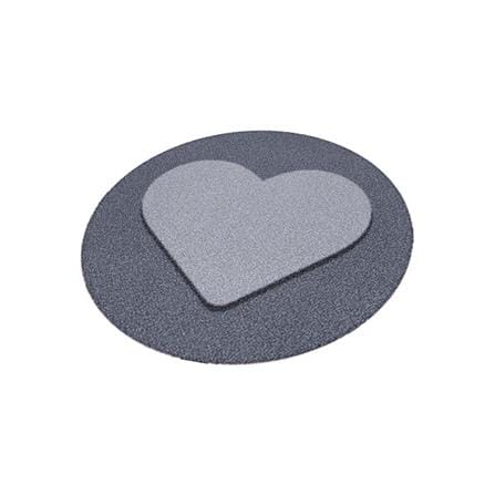 พรมเช็ดเท้าดักฝุ่น PRAW ROUND HEART GREY 75X75 ซม. สีเทา_3
