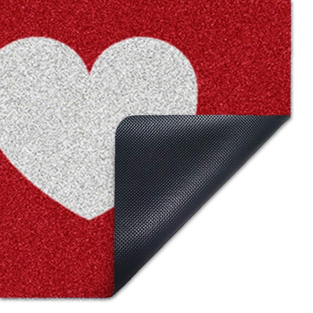 พรมเช็ดเท้าดักฝุ่น PRAW HEART CALLOUT-SH1 75X75 ซม. สีแดง