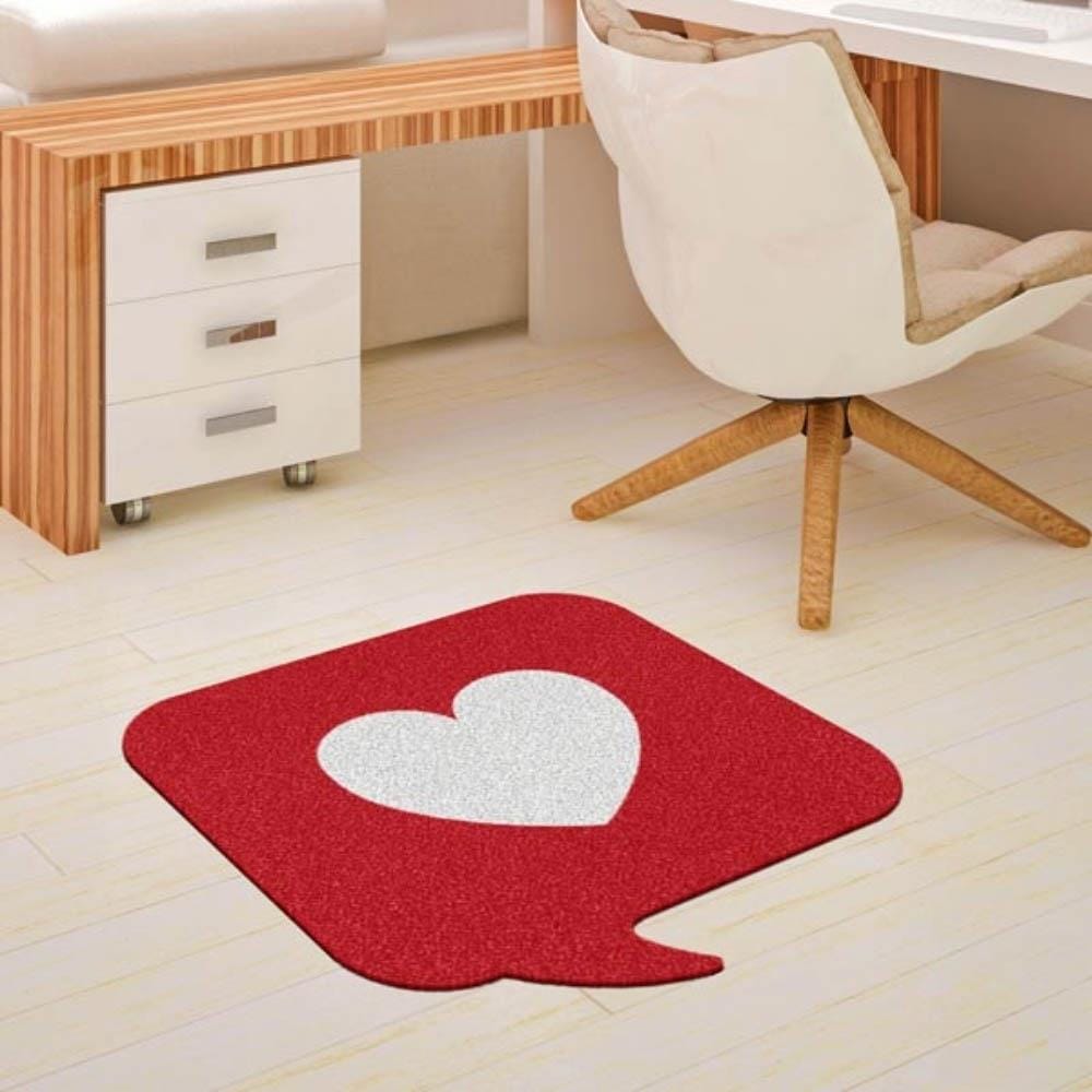 พรมเช็ดเท้าดักฝุ่น PRAW HEART CALLOUT-SH1 75X75 ซม. สีแดง