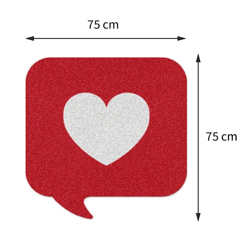 พรมเช็ดเท้าดักฝุ่น PRAW HEART CALLOUT-SH1 75X75 ซม. สีแดง