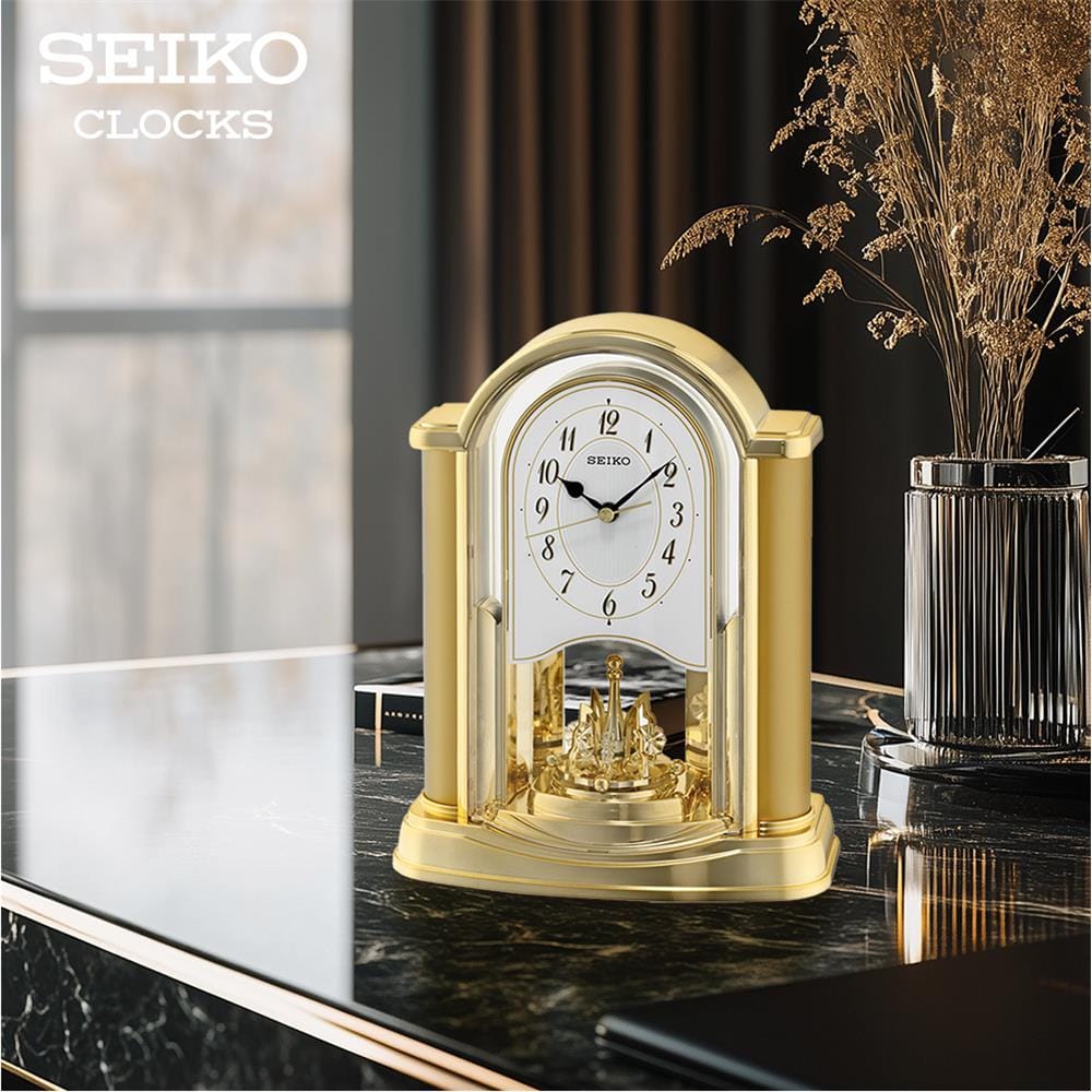 นาฬิกาตั้งโต๊ะ SEIKO CLOCKS QXN228G 10.4X8.2 นิ้ว สีทอง