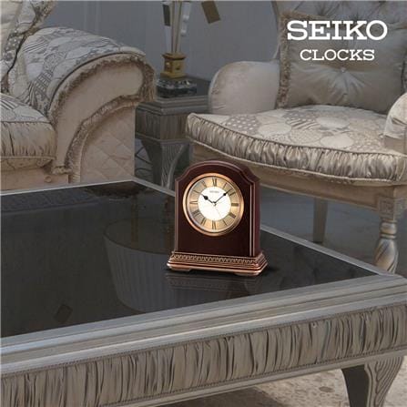 นาฬิกาตั้งโต๊ะ SEIKO CLOCKS QXE018B 6.4X5.5 นิ้ว สีน้ำตาล_2