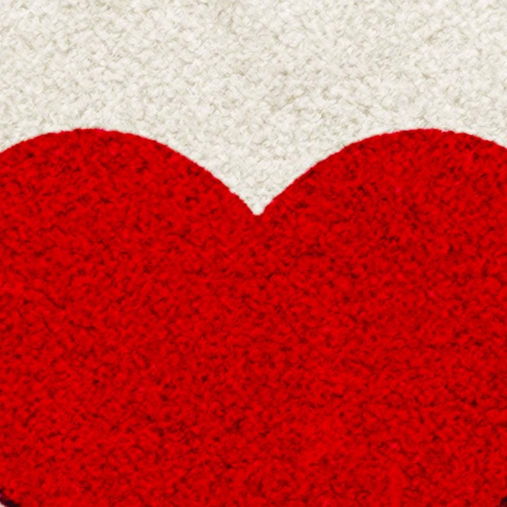 พรมเช็ดเท้าดักฝุ่น PRAW ROUND HEART RED 75X75 ซม. สีเบจ